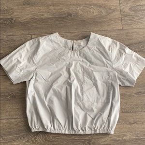 Cropped Pale Grey/Blue Shirt